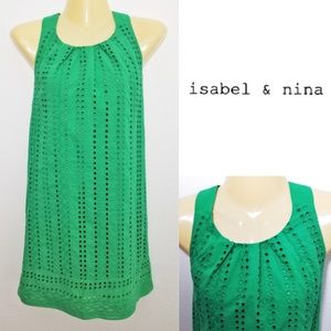 Green Eyelet Shift Dress